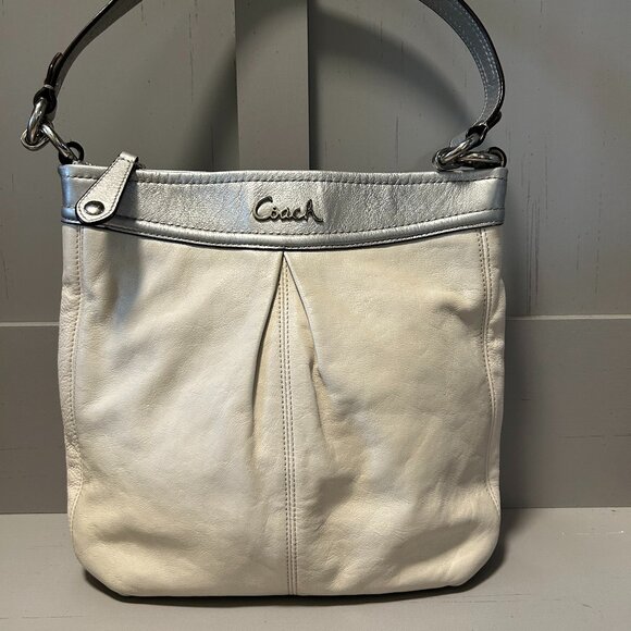 Coach Handbags - COACH Ashley Silver and ivory Shoulder Bag- crossbody bag not included